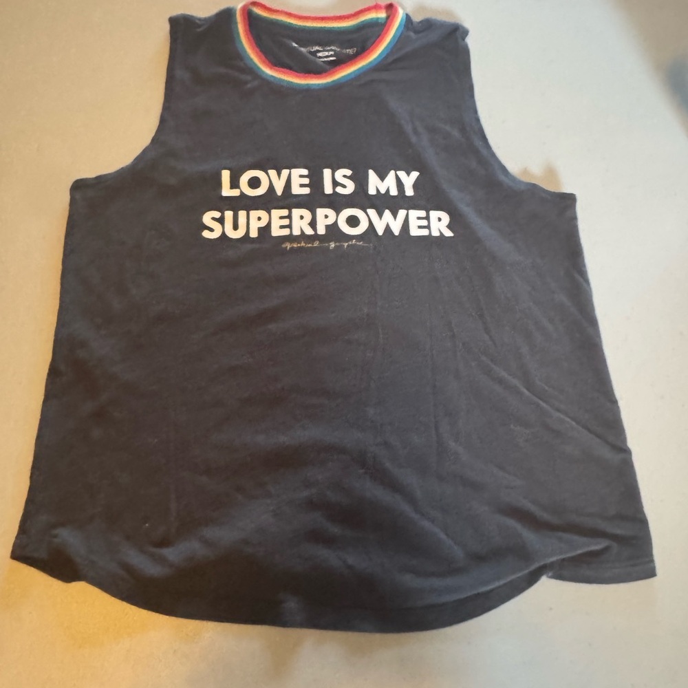 Spiritual Gangster Love Is My Superpower Muscle Tank Vintage Black Medium